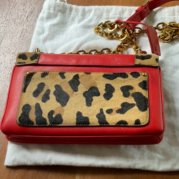 Prada shoulder crossbody leopard trim with key inc.red - Picture 2 of 7